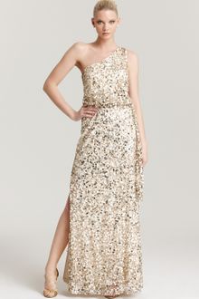 Aidan Mattox Sequin Gown One Shoulder - Lyst