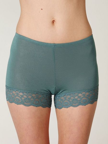 Free People Lace Trim Bike Shorts in Blue (moonrock) - Lyst