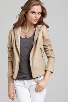 Laundry By Shelli Segal Laundry By Shelli Segal Dolce Leather Hooded Jacket - Lyst