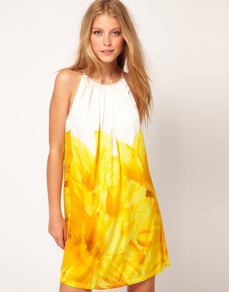 Mango Mango Dip Dye Dress in Yellow - Lyst