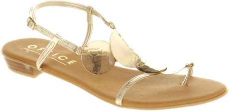 Office Santorini Sandal Gold Leather in Gold | Lyst Office Santorini Sandal Gold Leather in Gold | Lyst