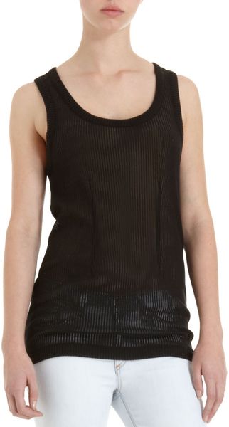 Rag & Bone Shadow Rib Tank in Black - Lyst