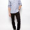 Shipley & Halmos Ford Woven Henley in Blue for Men - Lyst