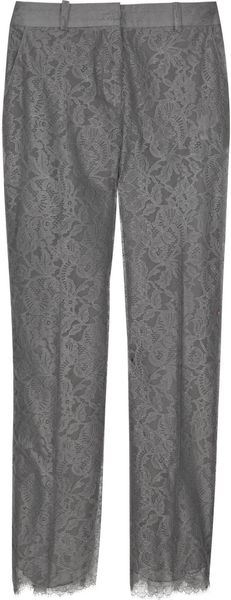 Valentino Sheer Lace Pants in Gray (anthracite) - Lyst