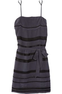 Vanessa Bruno Athé Striped Silk Crepe De Chine and Lace Dress - Lyst