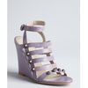 Balenciaga Wisteria Leather Studded Cage Wedge Sandals in Purple (lilac) - Lyst