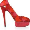 Charlotte Olympia Valentine Heart Appliqué Suede Pumps in Red - Lyst