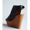Chloé Black Leather Tucson Peep Toe Wedges in Brown (black) - Lyst