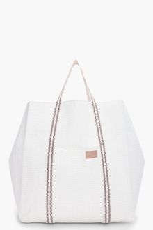 Chloé Large Ivory Woven Tote - Lyst