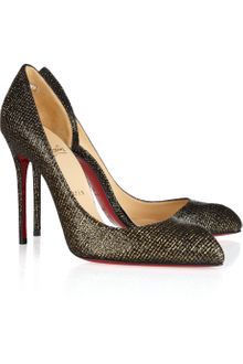 Christian Louboutin Chiarana 100 Glitteredleather Pumps - Lyst
