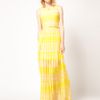 French Connection French Connection Stripe Maxi Dress in Yellow (peachalbatroubley) - Lyst