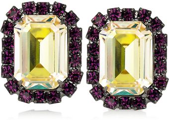  Gunmetalplated Swarovski Crystal Clip Earrings 