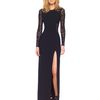 Michael Kors Lace Inset Sideslit Gown in Black - Lyst