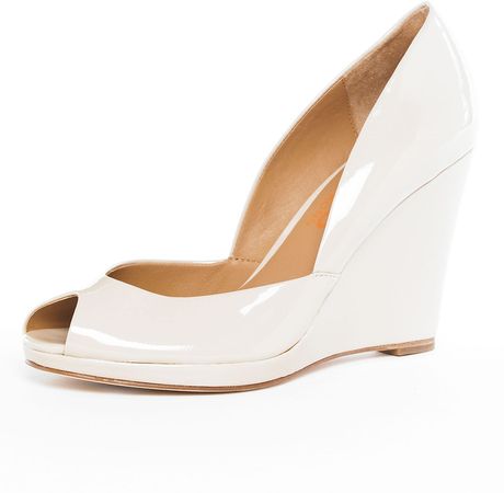 Michael Kors Korsvail Wedge Pump in White (grey) - Lyst