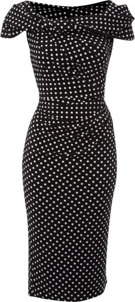 Pied A Terre Polka Dot Slinky Knot Dress - Lyst