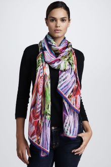 Roberto Cavalli Extra long Tourmaline Scarf - Lyst
