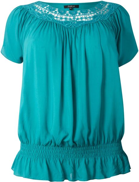 Samya Samya Detailed Top in Blue (jade) - Lyst