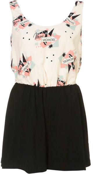 Topshop Motel Print Playsuit - Lyst