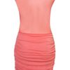 Topshop Ruched Mesh Dress By Dress Up Topshop in Pink (rose) - Lyst