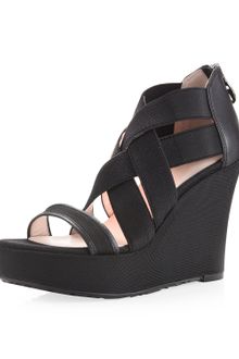 Taryn Rose Sebastian Stretch Wedge Black - Lyst