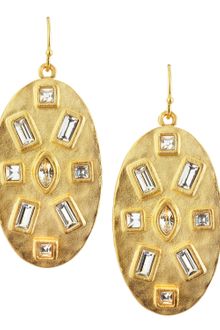 Kenneth Jay Lane Clearstone Oval Drop Earrings - Lyst