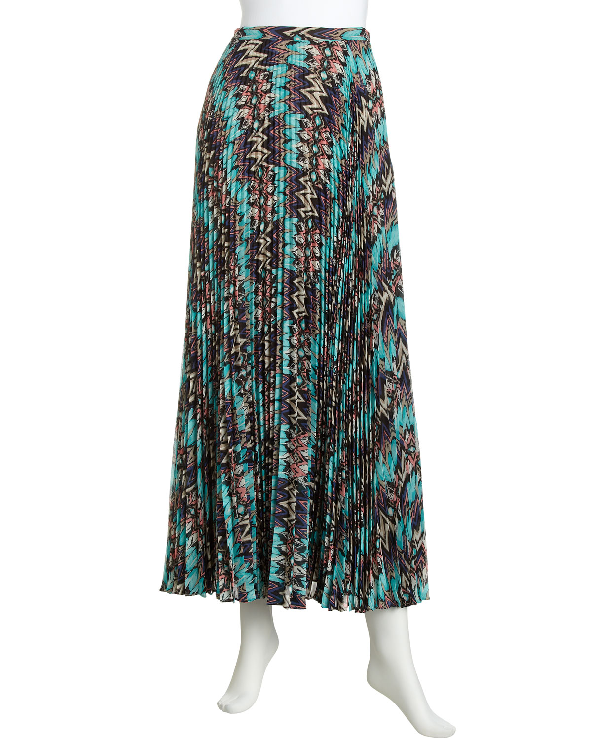 Laundry By Shelli Segal Accordion pleated Maxi Skirt in Blue (blue
