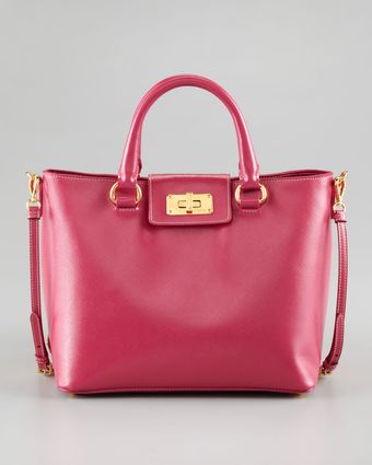  Saffiano Medium Turnlock Tote 