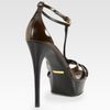 Burberry Leather Tstrap Platform Sandals in Brown - Lyst