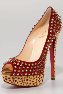 Christian Louboutin Lady Peep Spike Pump - Lyst