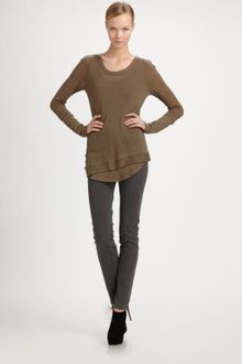 Donna Karan New York Doublelayered Wool Top - Lyst