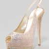 Giuseppe Zanotti Crystallized Platform Slingback in Beige (pink champagne iv) - Lyst