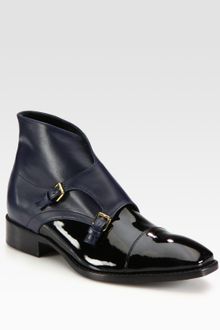Jil Sander Twotone Leather Ankle Boots - Lyst