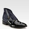 Jil Sander Twotone Leather Ankle Boots in Black - Lyst