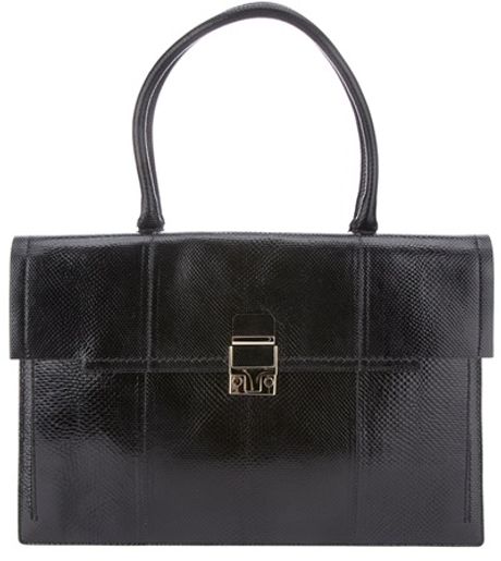 Lanvin Snakeskin Tote in Black - Lyst