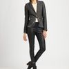 Mcq By Alexander Mcqueen Zipper Detail Peplum Jacket in Gray (black) - Lyst