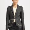Mcq By Alexander Mcqueen Zipper Detail Peplum Jacket in Gray (black) - Lyst