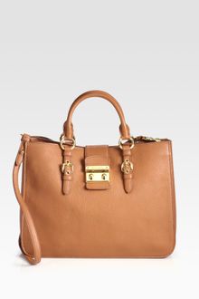 Miu Miu Madras Double Handle Pushlock Satchel - Lyst