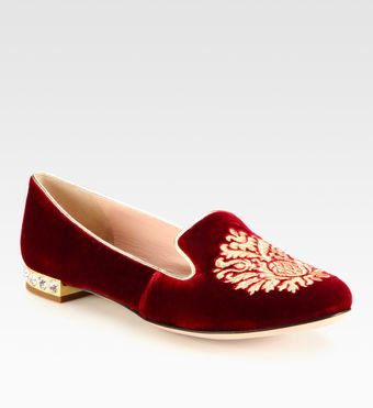 Miu Miu Velvet Jewel Smoking Slippers - Lyst