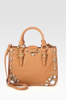 Miu Miu Madras Jeweled Satchel - Lyst