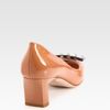Miu Miu Patent Leather Jewel Buckle Pumps in Beige (tan) - Lyst