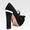 Prada Suede Mary Jane Toe Cap Pumps in Black - Lyst