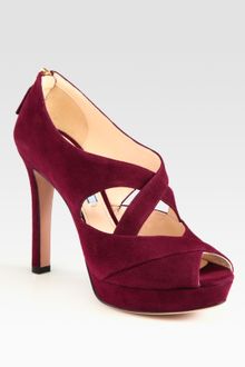 Prada Suede Criss Cross Platform Booties - Lyst