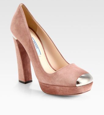  Suede Toe Cap Platform Pumps 