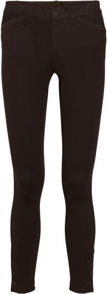  Arlene Leathertrimmed Jersey Skinny Pants 