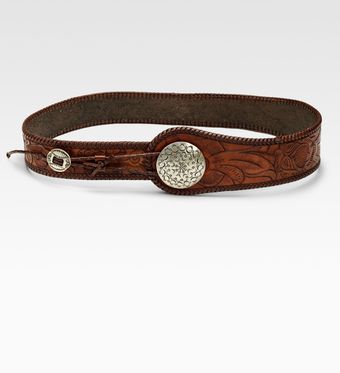  Floral Leather Concho Belt 