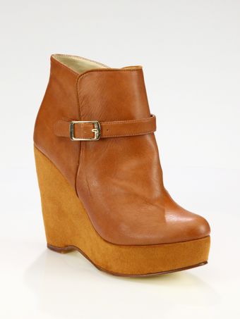  Faux Leather and Faux Suede Ankle Boots 