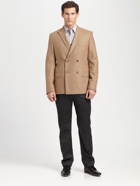 Versace Double Breasted Blazer in Brown for Men (tan) - Lyst