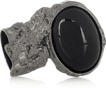 Yves Saint Laurent Arty Rutheniumplated Glass Ring - Lyst