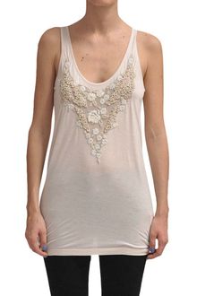 Amen Top Jersey with Lace Embroidery and Crystals - Lyst