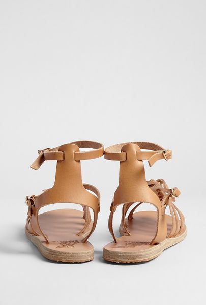 ... Greek Sandals Natural Leather Gladiator Sandal in Beige (natural